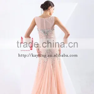 New Picture Fashion Sex Long Dresses Nude Lace Evening Dress 2013 Flounced Evening Dress thumbnail-3