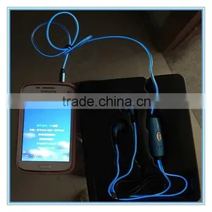 KPT EL WIRE FLASHING LIGHTING EARPHONE GLOWING EARPHONE HEADSET thumbnail-3