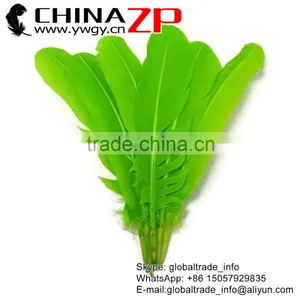 CHINAZP Wholesale Cheapest Bulk Dyed Lime Green Solid Color Turkey Feather for Fashion Decoration thumbnail-1