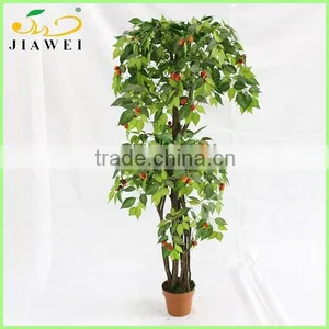 Indoor Big Artificial Decorative Cherry Trees With Fruits Wooden Trunk thumbnail-1