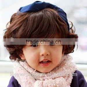 Short Dark Brown Curly Wig for Children thumbnail-1