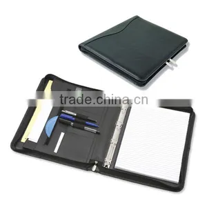 PU Zippered A4 Leather Ring Folder thumbnail-1