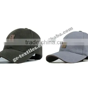 Sandwich Cotton Twill Fabric With Embossed Brown Rubber Badge Logo on Front and Hook and Loop Back Sports Baseball Caps thumbnail-3