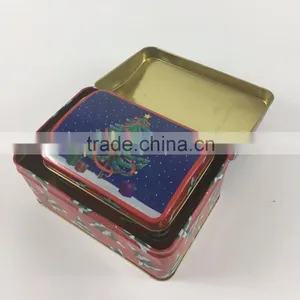 2017 New Design Custom Printed Small Square Tin Gift Box Can 2pc Set thumbnail-3