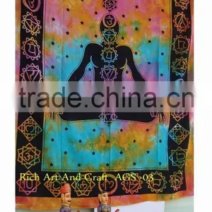 Tapestry Indian Throw Cotton Bedspread Twin Bedspread Manufacturer Home Furnishing Wall Decor Yoga Meditation Mantra Mat thumbnail-2