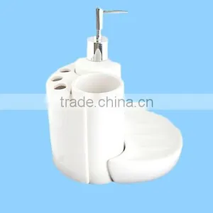 White Hotel Supplies Wholesale Bathroom Accessories Ceramic Bathroom Set thumbnail-1