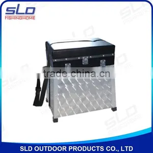 Aluminum Fishing Storage Seat Box With Wooden Drawers & a Base Case thumbnail-1