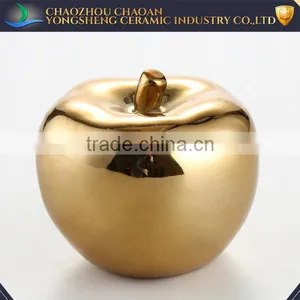 Wholesale Golden Ceramic Apple Modern Home Decor thumbnail-1