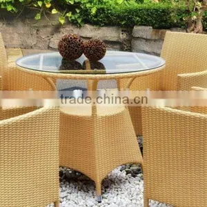 2017 Sigma All Weather Quickest Delivery Cheap Resin Wicker Metal and Glass Dining Table thumbnail-1