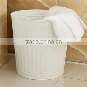 Galvanized Iron Compost Bin Trash Bin Laundry Bin Flower Planter With Handle and Lid thumbnail-3