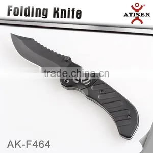 New Camping Pocket Knife Black Coating Blade Aluminum Oxide Handle Tactical Hunting Folding Knives thumbnail-1