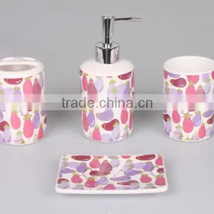 4pcs Ceramic Bathroom Set,bathroom Accessories Ceramic,Promotion Gift Premium in Colorful Display Box Accessories Set thumbnail-1