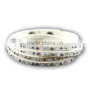 Beautifuly Bracelet With Gems, High Quality PU Bracelet With Crystal Gem Decoration thumbnail-1
