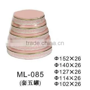 D152*26mm Round Tin Box Sets for Cosmetic With 5 Different Size thumbnail-1