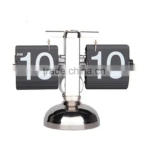Retro Modern Metal Scale Digital Auto Flip Single Stand Desk Table Clock thumbnail-1