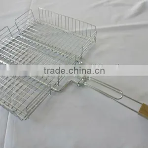 Wooden Handle Grille Double a Barbecue thumbnail-1