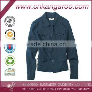 Ladies' 100% Linen Casual Long Sleeve Shirt With Four Pockets thumbnail-1