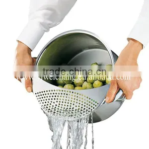 WCA138 Stainless Steel Pot Strainer Drainer Easy Kitchen Tools Durable thumbnail-3
