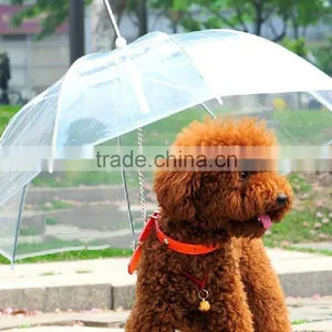 1Pcs Cute Fashion Attractive Comfortable Transparent PVC Dog Puppy Pet Umbrella for Outdoor Rain Travel Hiking Pet Supplies thumbnail-1