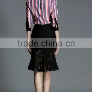 Hot Sale Fashion Fishtail Design Midi Lace Skirts Saxy Woman Skirts thumbnail-3