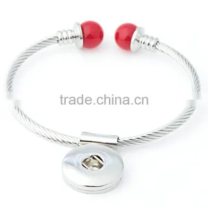 Free Sample Vintage Flower Design Bangle Two Parts Lobster Clasp Bangle Diy Snap Button Charm Bangle thumbnail-4