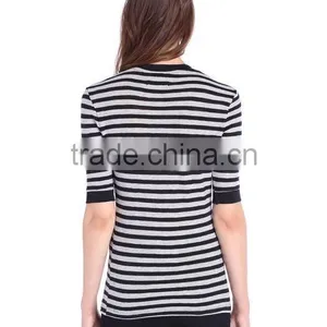 High Quality Round Neck Girls Shorts Sleeve Tight t Shirt thumbnail-3