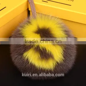 Bags Pendant Ultralarge 15cm Letter Fox Fur Ball Hangings Fashion Fur Accessories Keychain Gift thumbnail-2