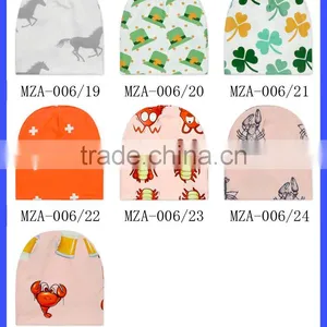 OEM Service Unisex Super Cute Newborn Baby Hats 100%Cotton Watermelon Pattern Printed Kids Beanie Cap thumbnail-6
