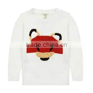 S17697A Wholesale Round Neck Long Sleeve Cotton Knit Kid Sweater thumbnail-4