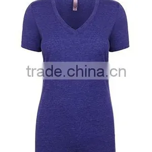 Next Level Apparel Ladies' Poly Cotton V-Neck Tee - Made From 65% Polyester and 35% Combed Cotton and Comes With Your Logo. thumbnail-6