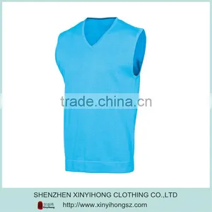 Fashion Design Light Blue V Collar Cotton Lycra Fitted Fall Knitwear thumbnail-1