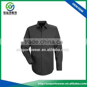 Slim Fitted 100% Pima Cotton Long Sleeve Mens Formal Shirts In Black thumbnail-1