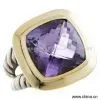 Sell DY 18K Gold and Sterling Silver With Amethyst Cable Ring thumbnail-1