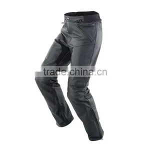 Black Motorcycle Pant/ Motorbike Leather PANT CE Armour to Knee & Hips thumbnail-2