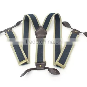 Mens Womens Elastic Leather Button Suspenders Adjustable 6 Holes Braces thumbnail-1