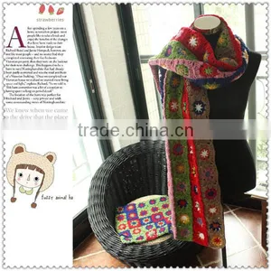 5 Rows of Flowers 195X38CM 4 Row Flower 195X30CM Knitting Scarf thumbnail-5