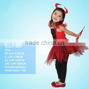 New Fashion Fancy Red Color Party Halloween Costumes With Horns thumbnail-2