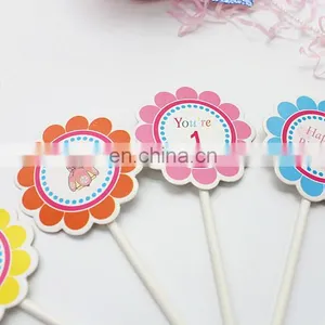 High Quality Colorful Flower Shape Baby Girl Birthday Cake Decoration thumbnail-3