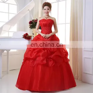 HS1622 Latest Cheap Plus Size Maternity Puffy Ruffle Ball Gown Bridal Wedding Dress thumbnail-3