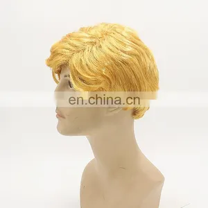Synthetic Material Golden Colour Full Lace Wig,USA President Donald Trump Wig thumbnail-2