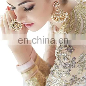 2017 Wedding Engagement Wear Anarkali Net Gown ( Heavy Embroidery Work Semi-Stitched Dress Material ) thumbnail-5
