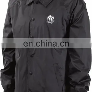 Coach Jackets - 2016 Custom Skateboarding Black Windbreaker Coaches Jacket/ Blue Color Coaches Jacket 2017 thumbnail-2