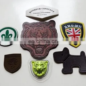 Soft Branded PU PVC Leather Logo Patch thumbnail-1