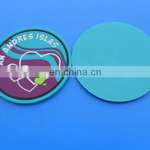 Custom Round Shape 2D Soft Pvc Rubber Cup Coaster Mat for San Andres Islas thumbnail-1