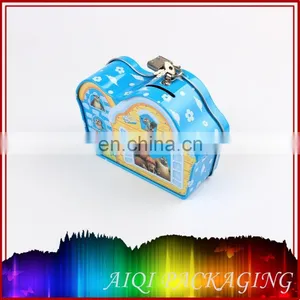 Wholesale Magnetic Special Customized Metal Tin Money Box With Lock and Key thumbnail-1