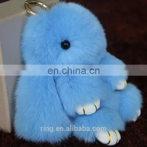 Christmas Gift Girl Bag Pendant Rabbit Jewelry Cute Mink Fur Rabbit Plush Keychain thumbnail-4