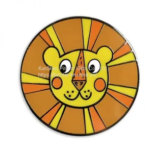 Lion Round Hard Enamel Pins thumbnail-2