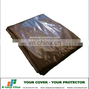 PE TARPAULIN # CANVAS # BROWN COLOR # 150 GSM # FULL REINFORCEMENTS thumbnail-1