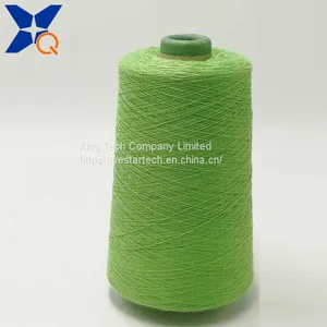 Fluorescent Green Ne21/2plies 10% Metal Fiber 90% Polyester Staple Fiber for Knitting Hand Feeling Touch Screen Gloves-XT11761 thumbnail-1