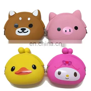 Customized Women Gentle Cartoon Piggy Coin Bank Case Metal Clip Silicone Wallet Purse thumbnail-7
